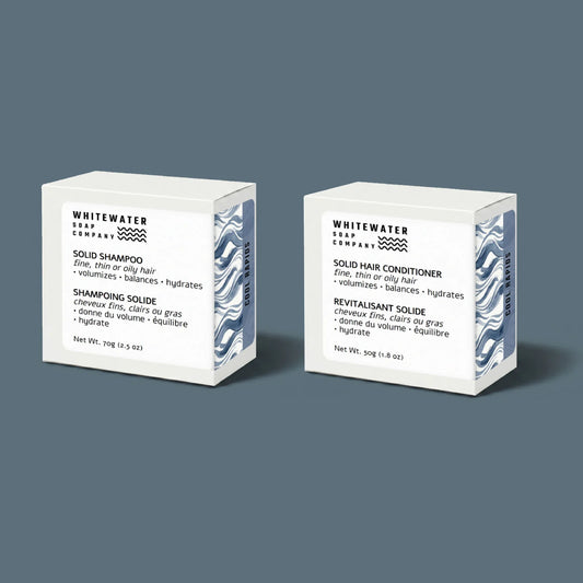 Clarifying Solid Shampoo & Conditioner Bars Bundle for Fine, Thin, or Oily Hair