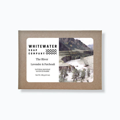 Whitewater Soap Company soap bar packaging with scenic label