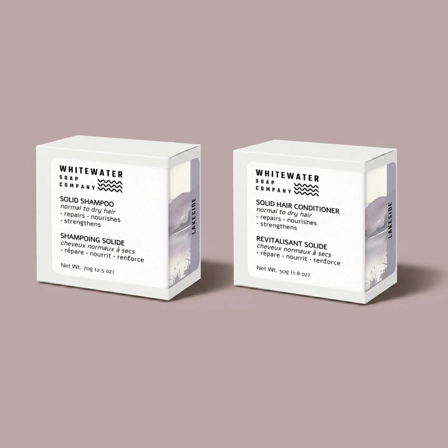 Hydrating Solid Shampoo & Conditioner Bars Bundle for Normal to Dry Hair