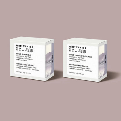 Hydrating Solid Shampoo & Conditioner Bars Bundle for Normal to Dry Hair
